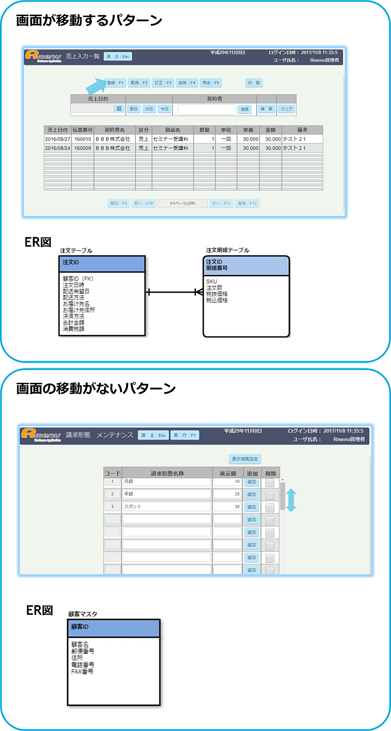 一覧画面を開く